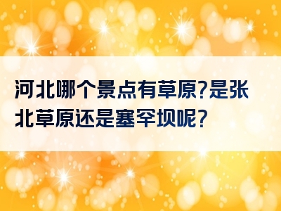 河北哪个景点有草原？是张北草原还是塞罕坝呢？