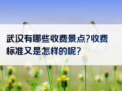 武汉有哪些收费景点？收费标准又是怎样的呢？