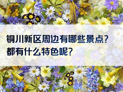 铜川新区周边有哪些景点？都有什么特色呢？