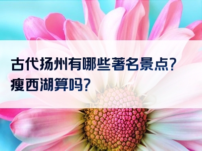 古代扬州有哪些著名景点？瘦西湖算吗？
