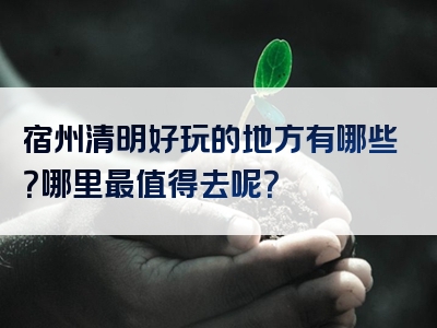 宿州清明好玩的地方有哪些？哪里最值得去呢？