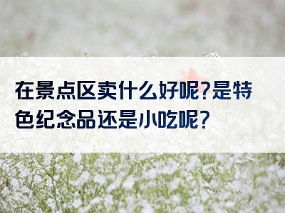 在景点区卖什么好呢？是特色纪念品还是小吃呢？