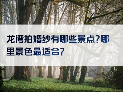 龙湾拍婚纱有哪些景点？哪里景色最适合？