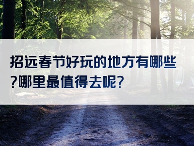 招远春节好玩的地方有哪些？哪里最值得去呢？