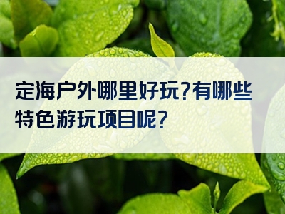 定海户外哪里好玩？有哪些特色游玩项目呢？
