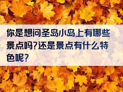 你是想问圣岛小岛上有哪些景点吗？还是景点有什么特色呢？