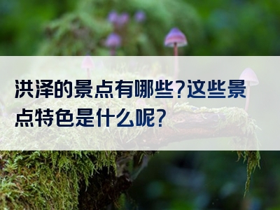 洪泽的景点有哪些？这些景点特色是什么呢？