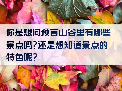 你是想问预言山谷里有哪些景点吗？还是想知道景点的特色呢？