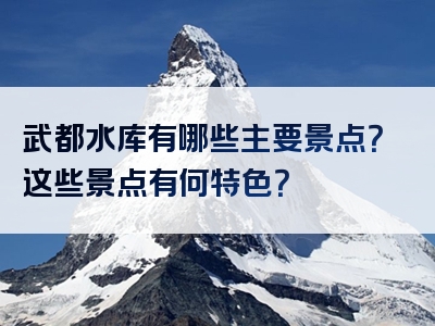 武都水库有哪些主要景点？这些景点有何特色？