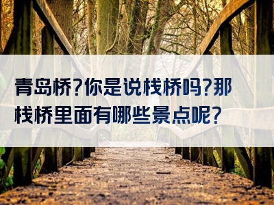 青岛桥？你是说栈桥吗？那栈桥里面有哪些景点呢？