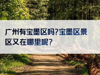 广州有宝墨区吗？宝墨区景区又在哪里呢？