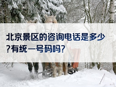 北京景区的咨询电话是多少？有统一号码吗？