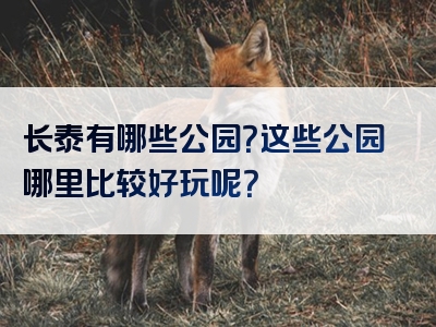 长泰有哪些公园？这些公园哪里比较好玩呢？