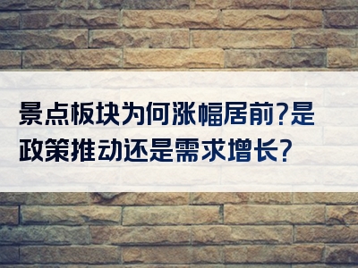 景点板块为何涨幅居前？是政策推动还是需求增长？