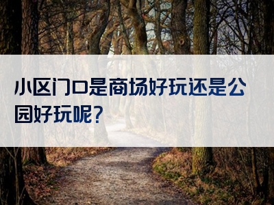 小区门口是商场好玩还是公园好玩呢？