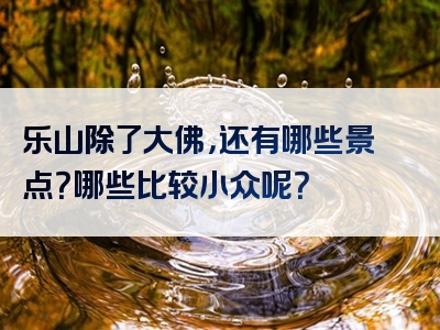 乐山除了大佛，还有哪些景点？哪些比较小众呢？