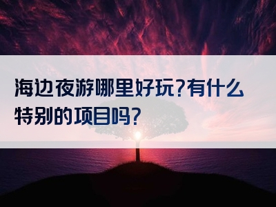 海边夜游哪里好玩？有什么特别的项目吗？