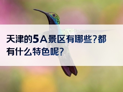 天津的5A景区有哪些？都有什么特色呢？