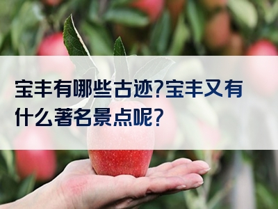 宝丰有哪些古迹？宝丰又有什么著名景点呢？