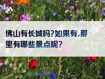 佛山有长城吗？如果有，那里有哪些景点呢？