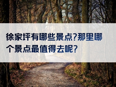 徐家坪有哪些景点？那里哪个景点最值得去呢？