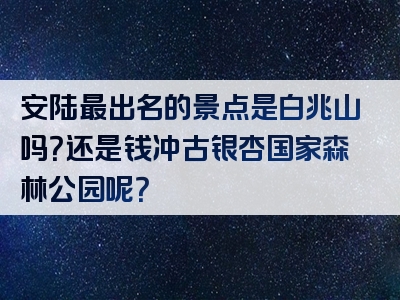 安陆最出名的景点是白兆山吗？还是钱冲古银杏国家森林公园呢？