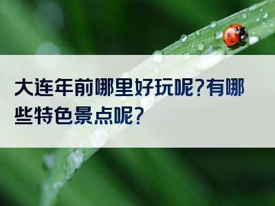 大连年前哪里好玩呢？有哪些特色景点呢？