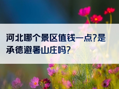 河北哪个景区值钱一点？是承德避暑山庄吗？