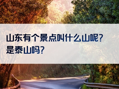 山东有个景点叫什么山呢？是泰山吗？