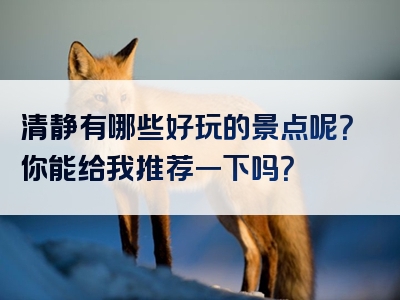 清静有哪些好玩的景点呢？你能给我推荐一下吗？