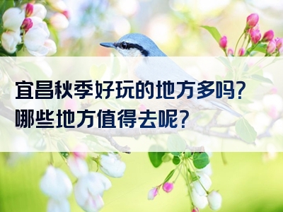 宜昌秋季好玩的地方多吗？哪些地方值得去呢？
