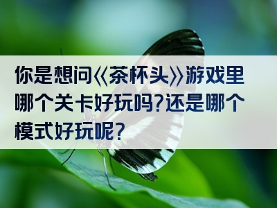 你是想问《茶杯头》游戏里哪个关卡好玩吗？还是哪个模式好玩呢？