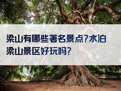 梁山有哪些著名景点？水泊梁山景区好玩吗？