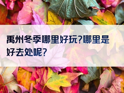 禹州冬季哪里好玩？哪里是好去处呢？