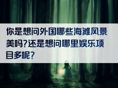 你是想问外国哪些海滩风景美吗？还是想问哪里娱乐项目多呢？