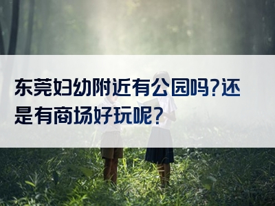东莞妇幼附近有公园吗？还是有商场好玩呢？