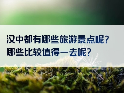 汉中都有哪些旅游景点呢？哪些比较值得一去呢？