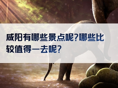 咸阳有哪些景点呢？哪些比较值得一去呢？