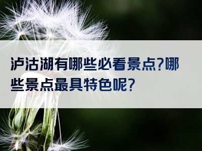 泸沽湖有哪些必看景点？哪些景点最具特色呢？