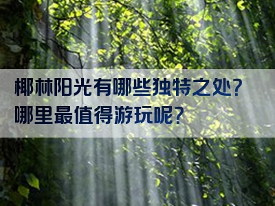 椰林阳光有哪些独特之处？哪里最值得游玩呢？