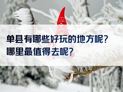 单县有哪些好玩的地方呢？哪里最值得去呢？