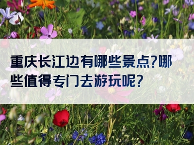 重庆长江边有哪些景点？哪些值得专门去游玩呢？