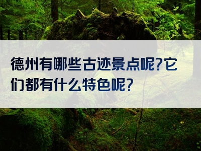 德州有哪些古迹景点呢？它们都有什么特色呢？