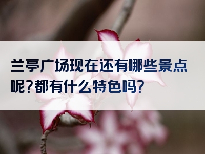 兰亭广场现在还有哪些景点呢？都有什么特色吗？