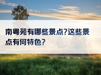 南粤苑有哪些景点？这些景点有何特色？