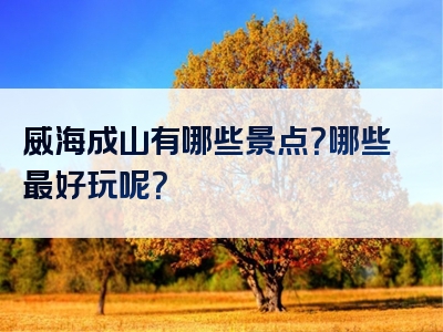 威海成山有哪些景点？哪些最好玩呢？