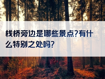 栈桥旁边是哪些景点？有什么特别之处吗？