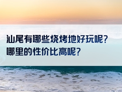 汕尾有哪些烧烤地好玩呢？哪里的性价比高呢？