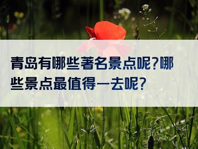青岛有哪些著名景点呢？哪些景点最值得一去呢？