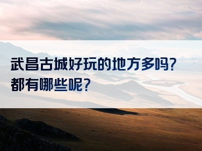 武昌古城好玩的地方多吗？都有哪些呢？